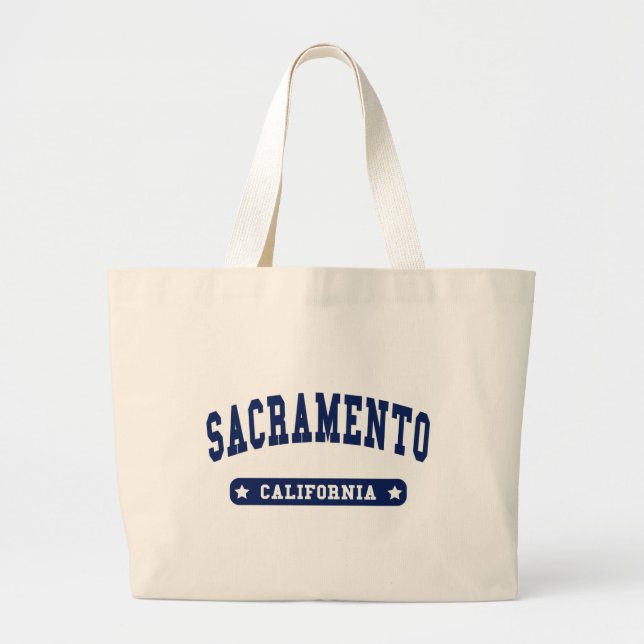 Sacramento California College Style tee shirts Large Tote Bag (Front)