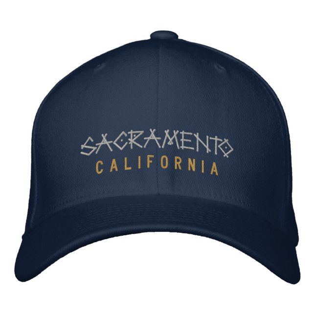 Sacramento California Embroidered Hat on Navy (Front)
