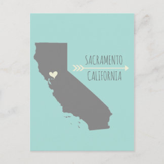 Sacramento, California Heart Postcard