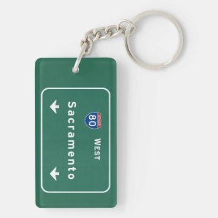Sacramento California Interstate Highway Freeway : Key Ring