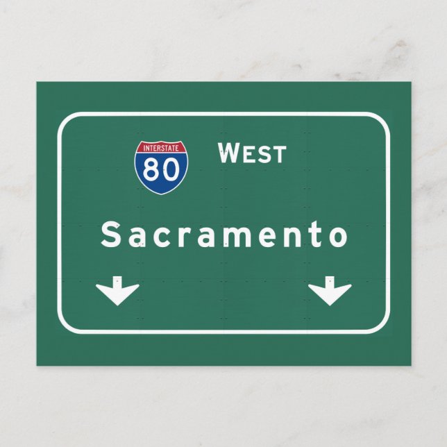 Sacramento California Interstate Highway Freeway : Postcard (Front)