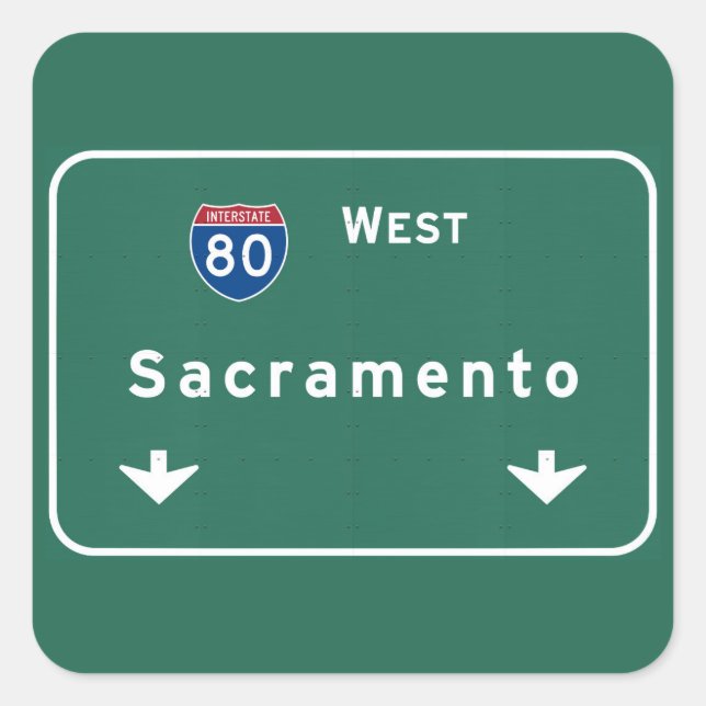 Sacramento California Interstate Highway Freeway : Square Sticker (Front)