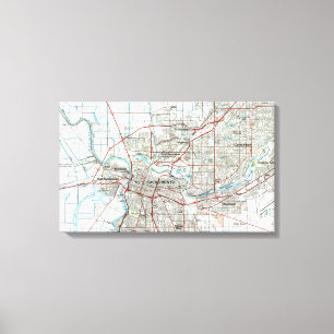 Sacramento California Map (1994) Canvas Print