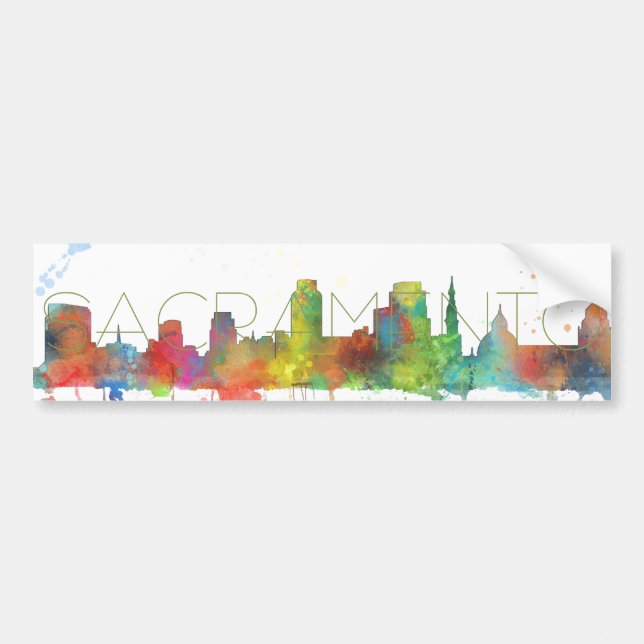 SACRAMENTO, CALIFORNIA SKYLINE-Car Bumper Sticker (Front)