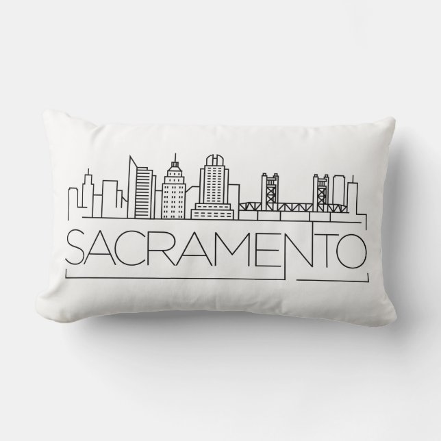 Sacramento, California Skyline Lumbar Cushion (Front)