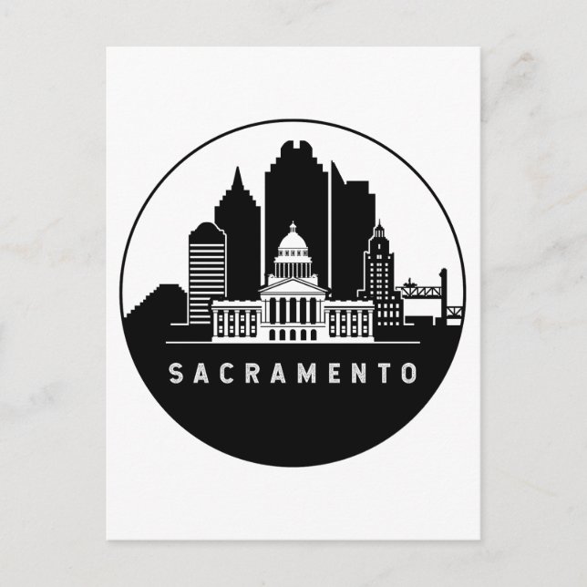 Sacramento California Skyline Postcard (Front)
