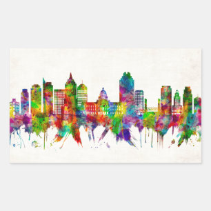 Sacramento California Skyline Rectangular Sticker