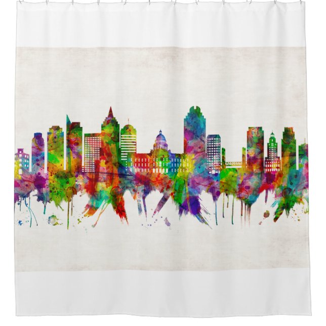 Sacramento California Skyline Shower Curtain (Front)
