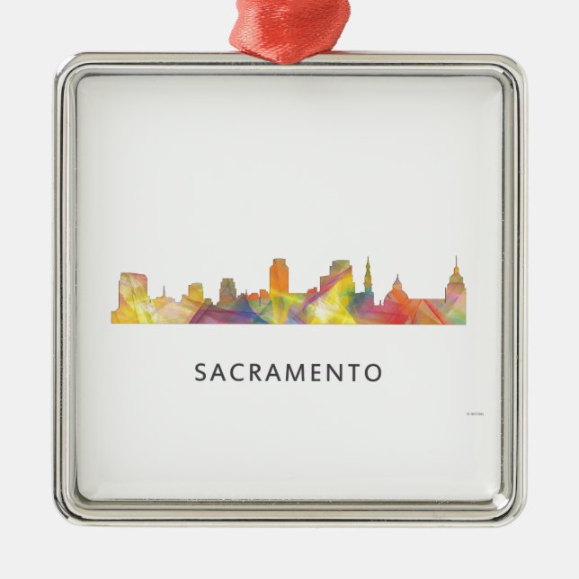 SACRAMENTO, CALIFORNIA SKYLINE WB1 - METAL TREE DECORATION (Front)