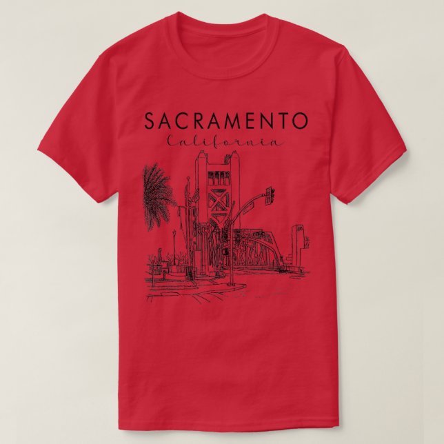 Sacramento California State Travelling Sacramento  T-Shirt (Design Front)