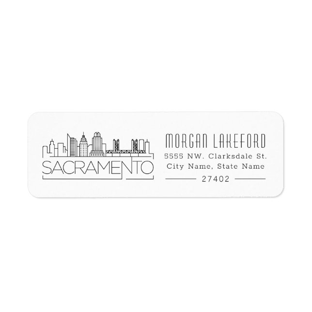 Sacramento, California Stylised Skyline | (Front)