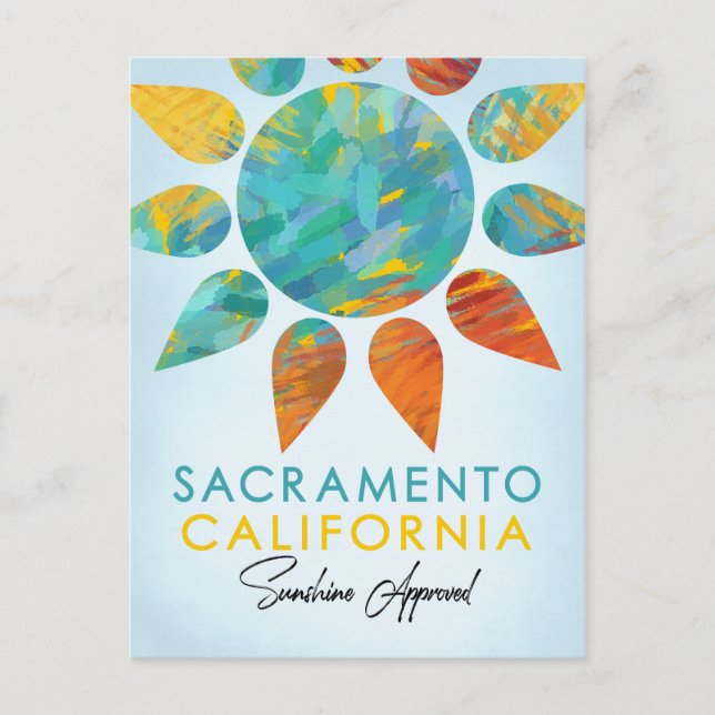 Sacramento California Sunshine Travel Postcard (Front)