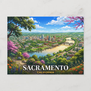 Sacramento California Travel Postcard