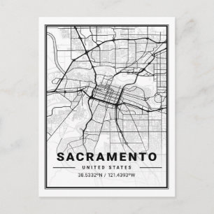 Sacramento California USA Travel City Map Postcard