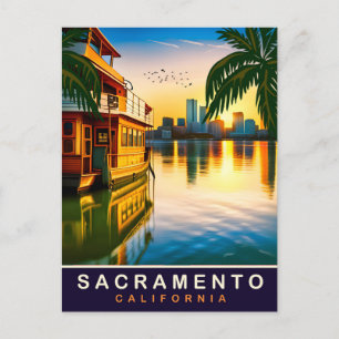 Sacramento, California, Waterfront,, Travel Postcard