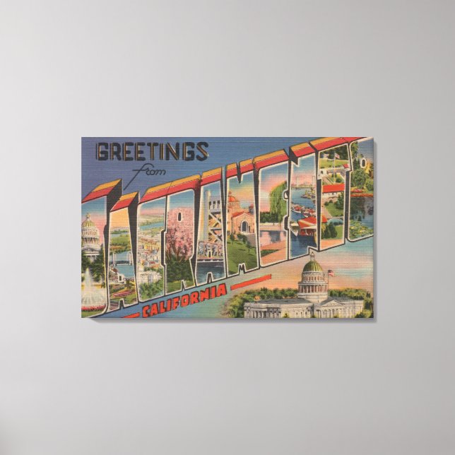 Sacramento, CaliforniaLarge Letter Scenes 2 Canvas Print (Front)