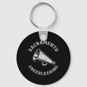 Sacramento Cheer Distressed Retro 90's Cheerleader Key Ring