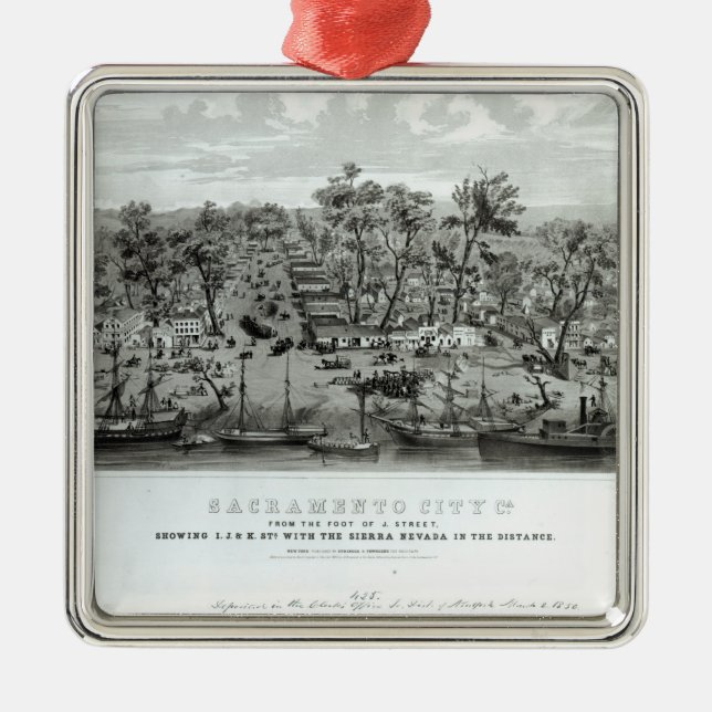 Sacramento City, California Metal Tree Decoration (Front)