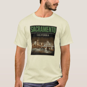 Sacramento City California Vintage Travel T-Shirt