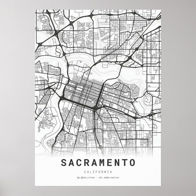 Sacramento City Map Poster (Front)