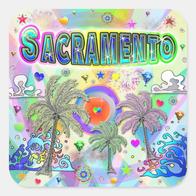 Sacramento Deep Dream Sticker (Front)