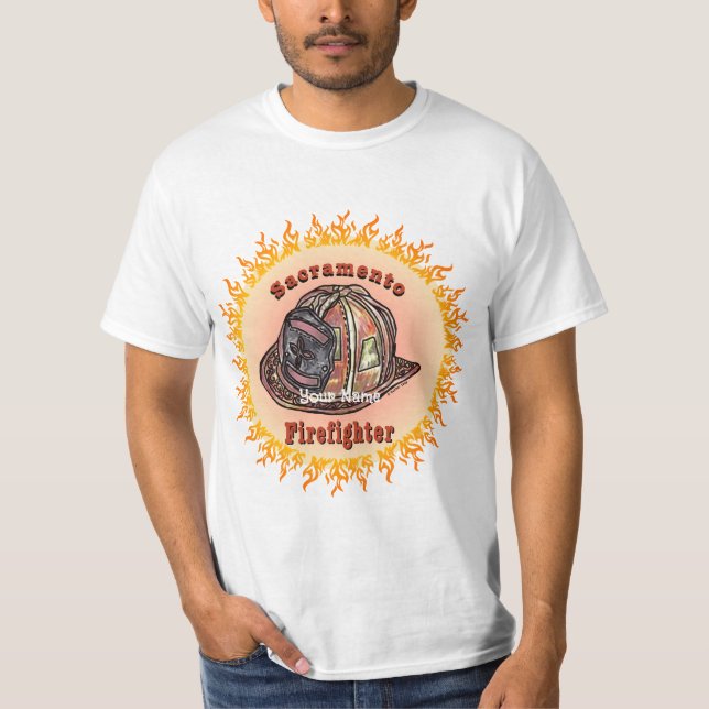 Sacramento Firefighter  T-Shirt (Front)