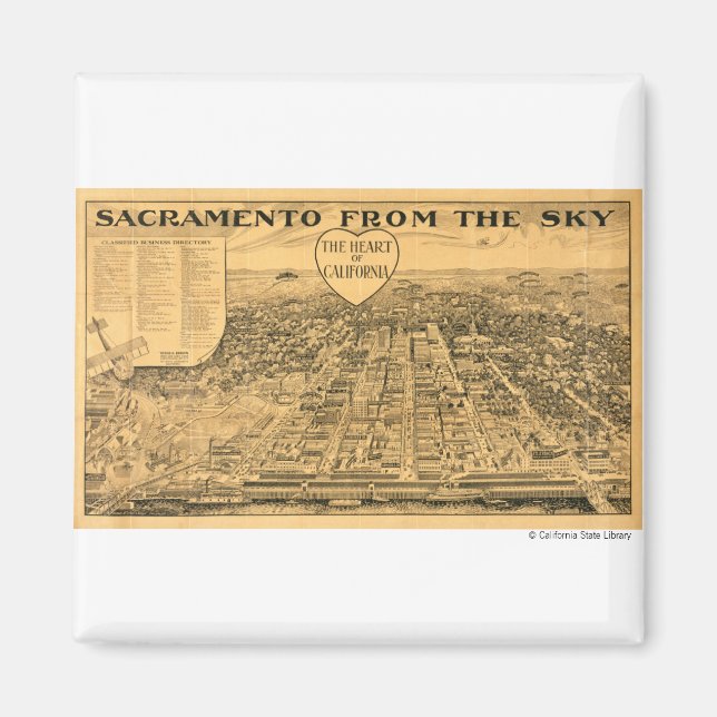 Sacramento from the Sky, 1923 Magnet (Front)