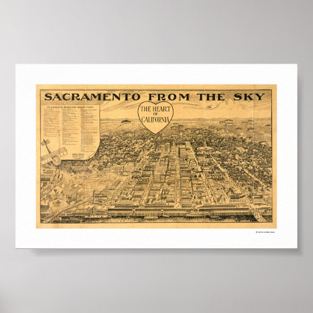 Sacramento from the Sky, 1923 Poster (Front)