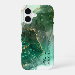 Sacramento Green Alcohol Ink Customisable iPhone 16 Case
