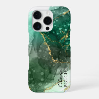 Sacramento Green Alcohol Ink Customisable iPhone 16 Pro Case
