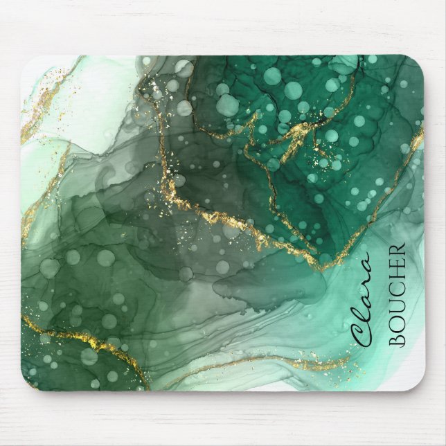 Sacramento Green Watercolor Ink Customisable Mouse Mat (Front)