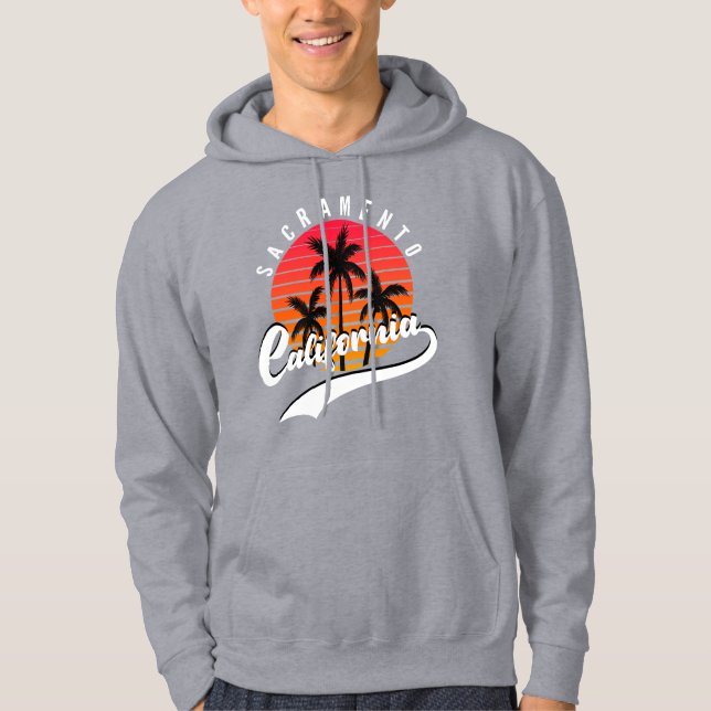 Sacramento Grey Retro Hoodie (Front)