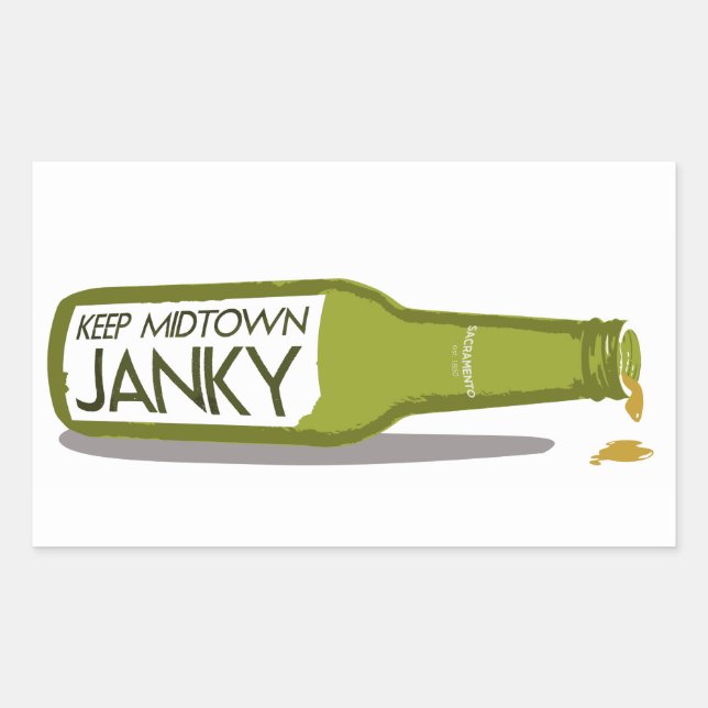 Sacramento "Keep Midtown Janky" Bottle Sticker (Front)
