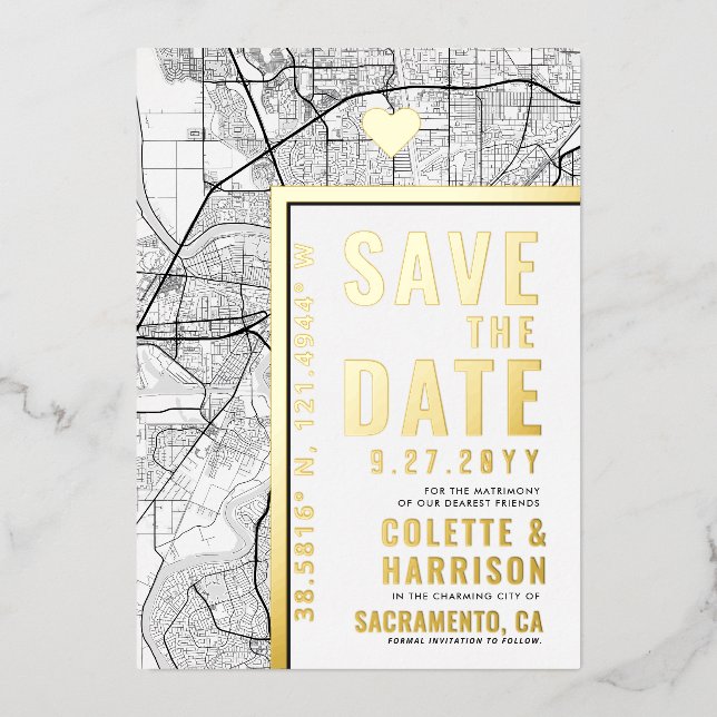 Sacramento Love Locator | Wedding Save the Date (Front)