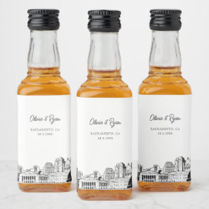 Sacramento Party Favour Welcome Gift Custom Liquor Bottle Label