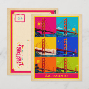 Sacramento Postcard California Golden Gate Bridge