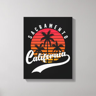 Sacramento Retro Sunset Canvas Print