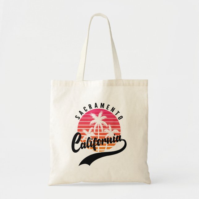 Sacramento Retro Sunset Tote Bag (Front)