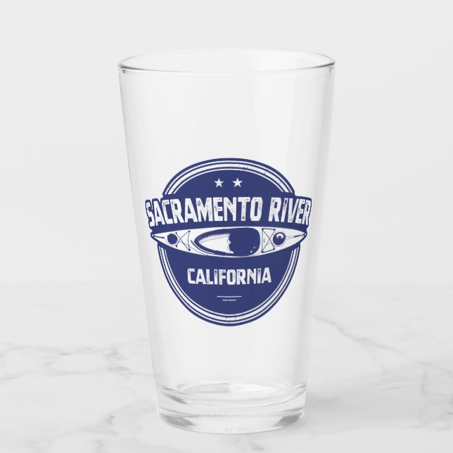 Sacramento River California Kayaking Glass (Front)