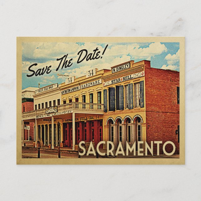 Sacramento Save The Date California Announcement Postcard (Front)