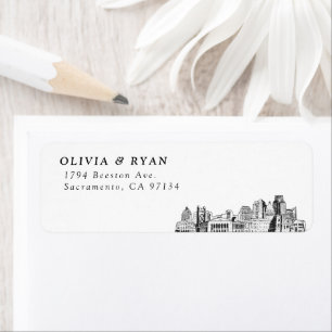 Sacramento Skyline Modern Return Address Labels