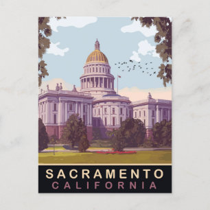 Sacramento, State Capital, California, Travel Postcard