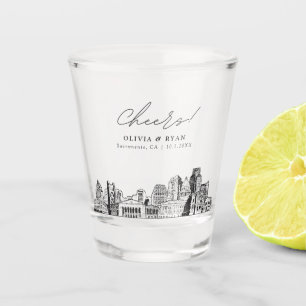 Sacramento Wedding Favour Cheers Shot Glass