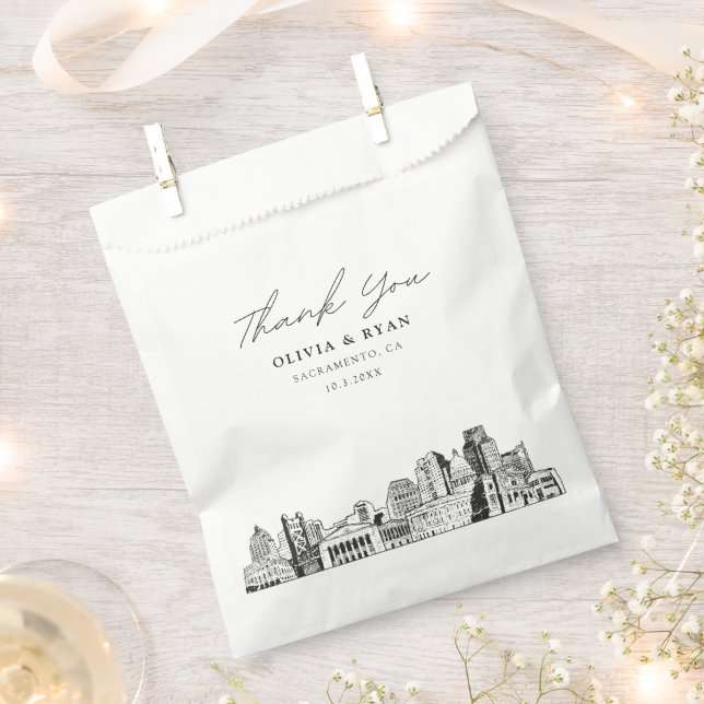 Sacramento Wedding Personalised Favour Bag  (Clipped)