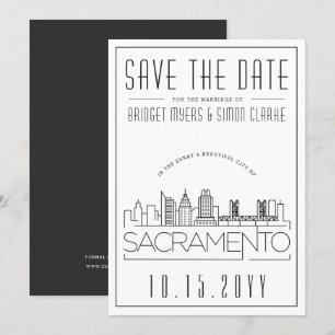Sacramento Wedding   Skyline Save the Date Invitation