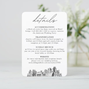 Sacramento Wedding Small Vertical Details Enclosure Card