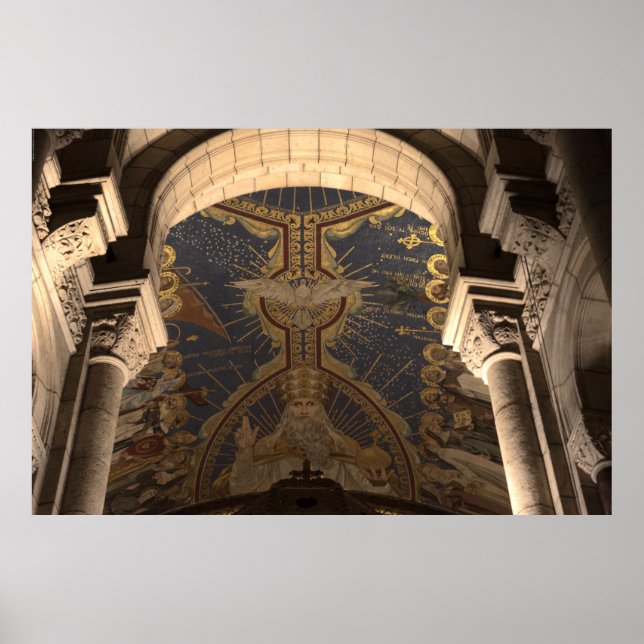 Sacré-Cœur Holy spirit Apse Mosaic Paris dove Poster (Front)