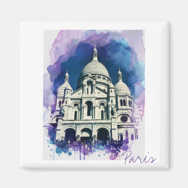 Sacré-Cœur Montmartre Canvas Paris Magnet (Front)