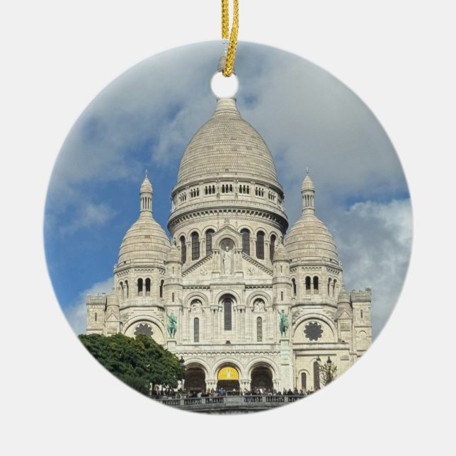 Sacre Coeur, Montmartre, Paris, France Ceramic Tree Decoration (Front)