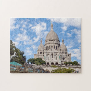 Sacre Coeur on Montmartre hill - Paris, France Jigsaw Puzzle